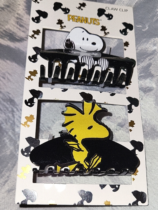 Peanuts Accessories - Peanuts Snoopy & Woodstock Hair Claw Clips - Black, Yellow Brand New LB